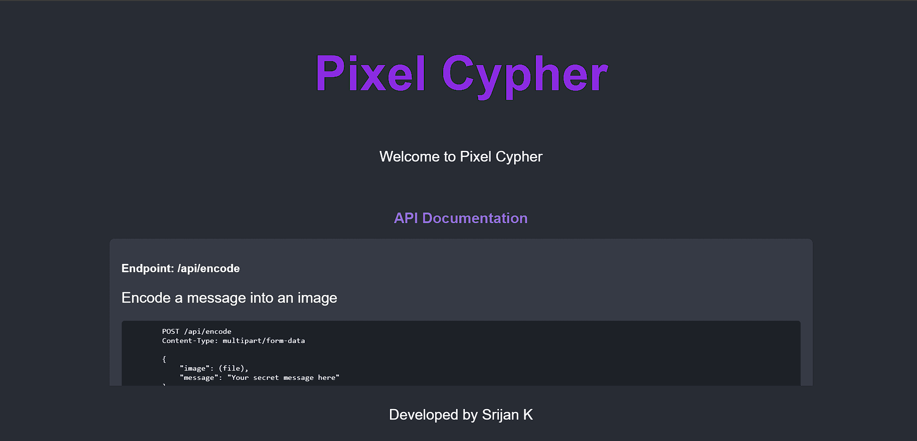 PixelCypher API